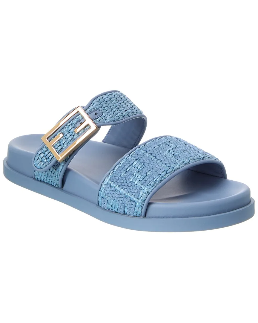 Feel Raffia & Leather Sandal by FENDI