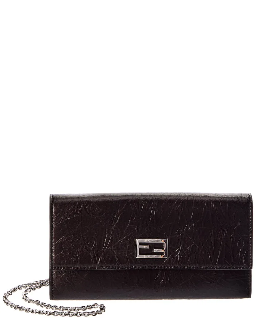 Tube Leather Continental Wallet on Chain by FENDI