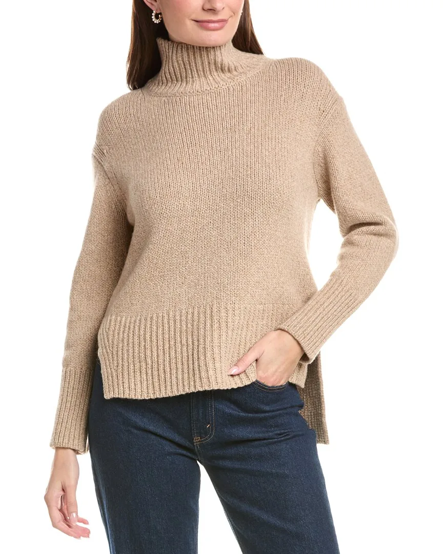 Mock Neck Drop Shoulder Cashmere-Blend Sweater by Lafayette 148 New York