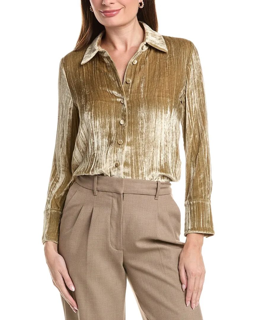 Velvet Slim Silk-Blend Blouse by Lafayette 148 New York