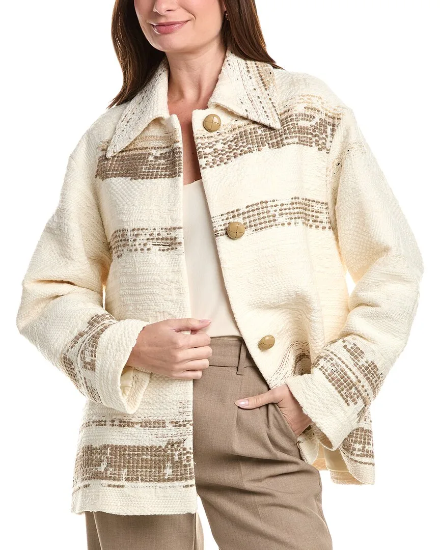 Point Collar Wool-Blend Oversized Swing Coat by Lafayette 148 New York