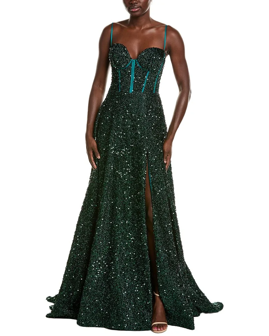 Sequin Lurex Gown by Issue New York