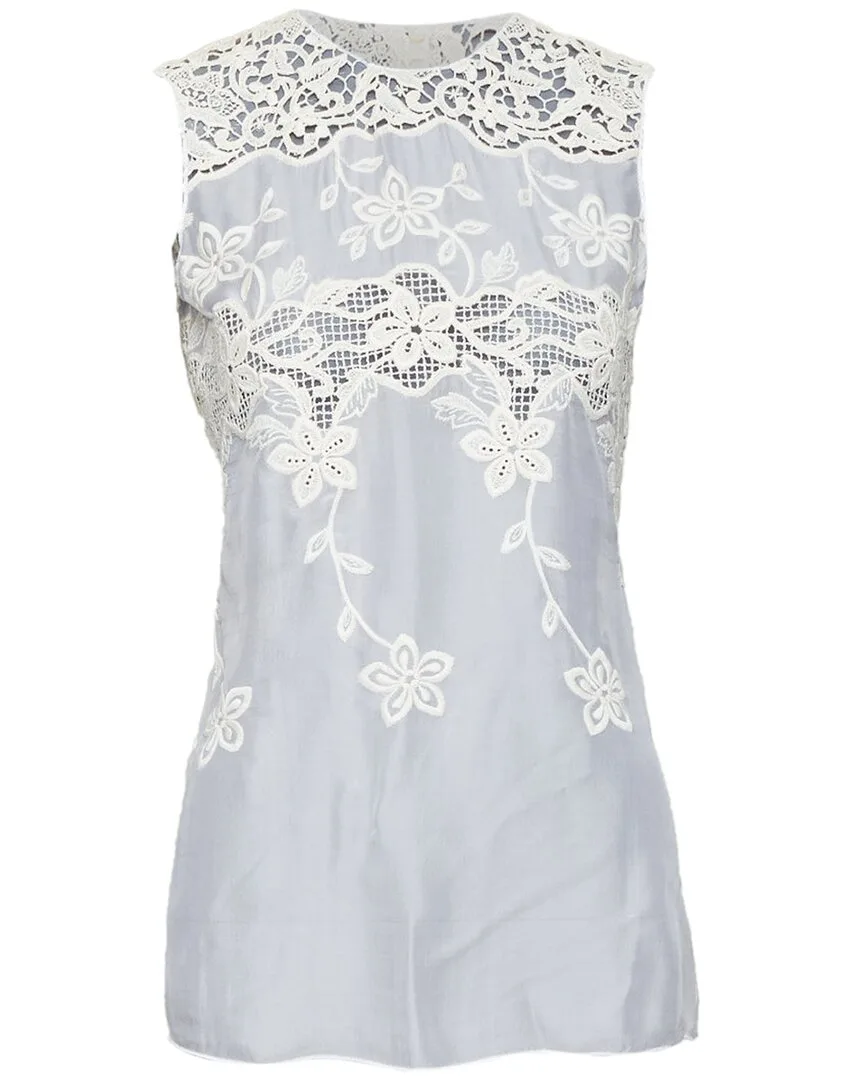 Silk Cotton Lace Top by Dolce & Gabbana