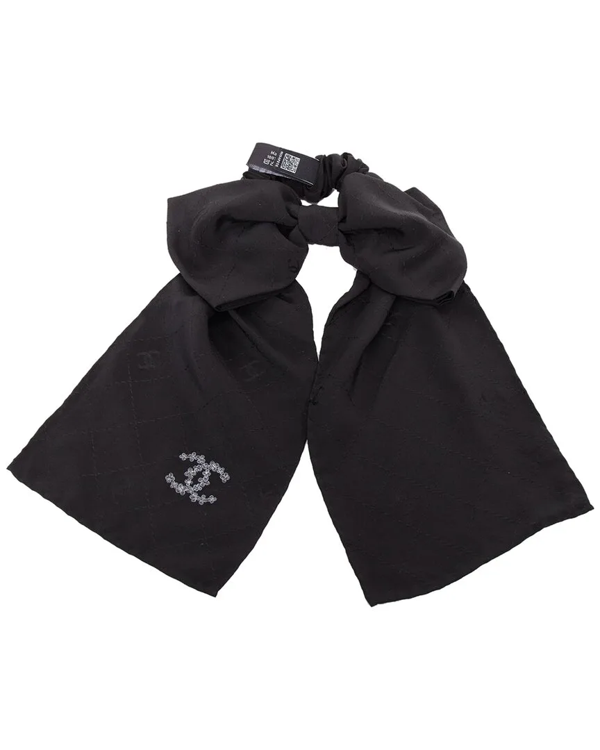 Silk Bow Floral Hair Tie Scrunchie by CHANEL