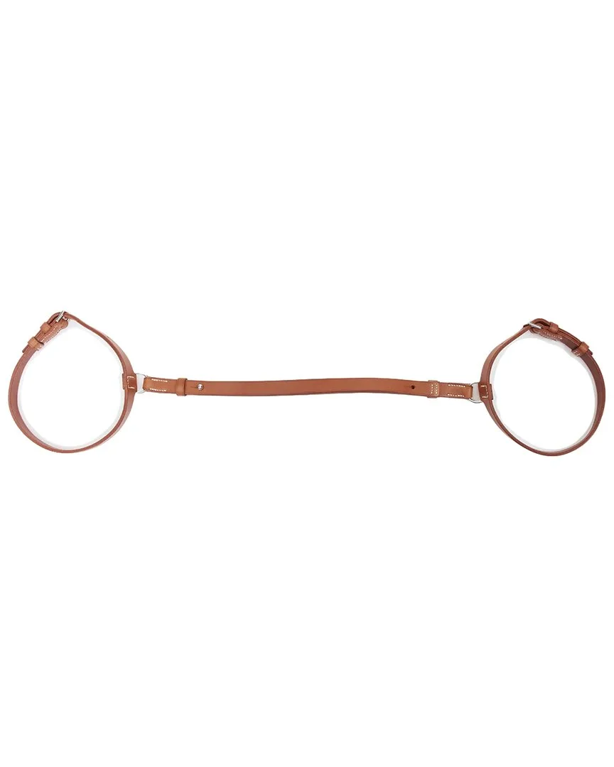 Brown Leather Outdoor Picnic Blanket Carry Strap by Herms