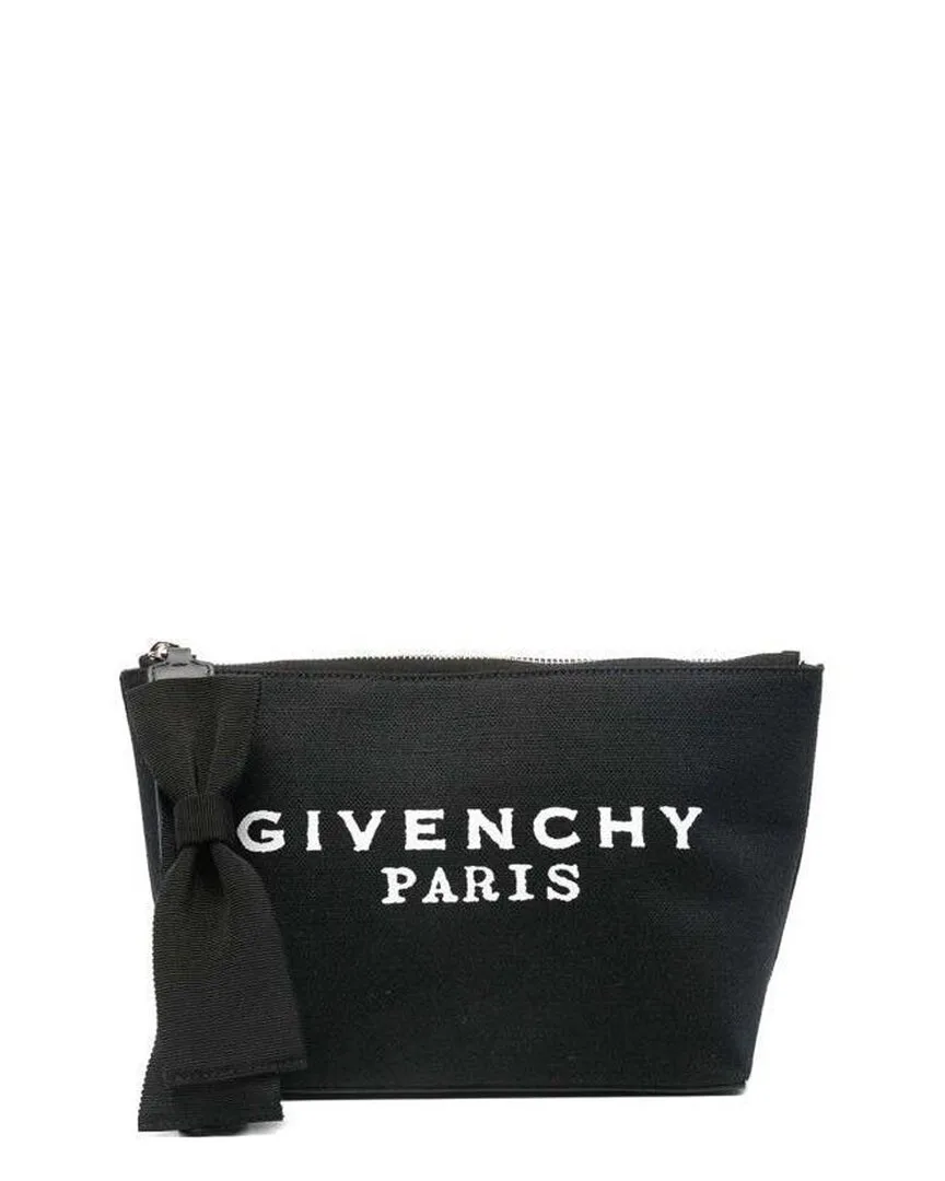 Black Spandex Small Logo Bow Pouch by GIVENCHY