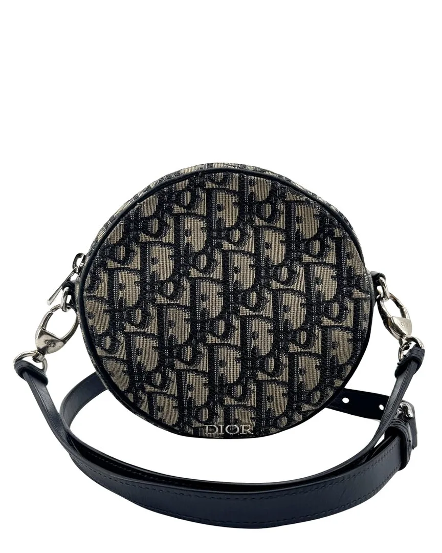 Beige Oblique Canvas Baby Ball Tambourine Bag by Dior