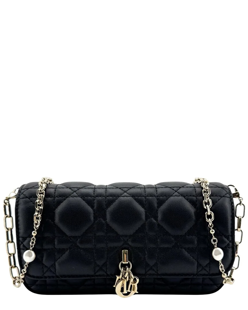 Black Lambskin My Dior Dior Talk Phone Pouch by Dior