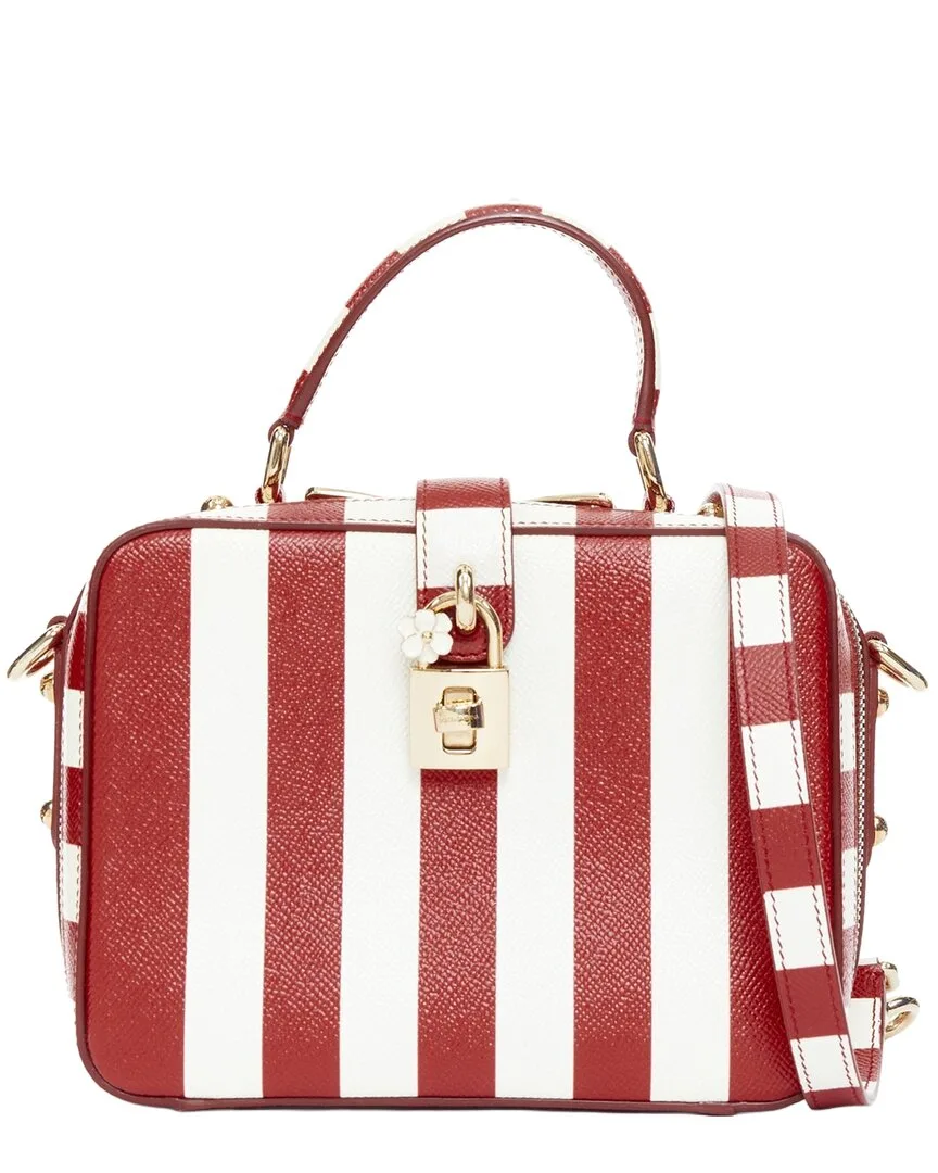 Red Leather 2016 Box Striped Bag (authentic Pre-Loved) by Dolce & Gabbana