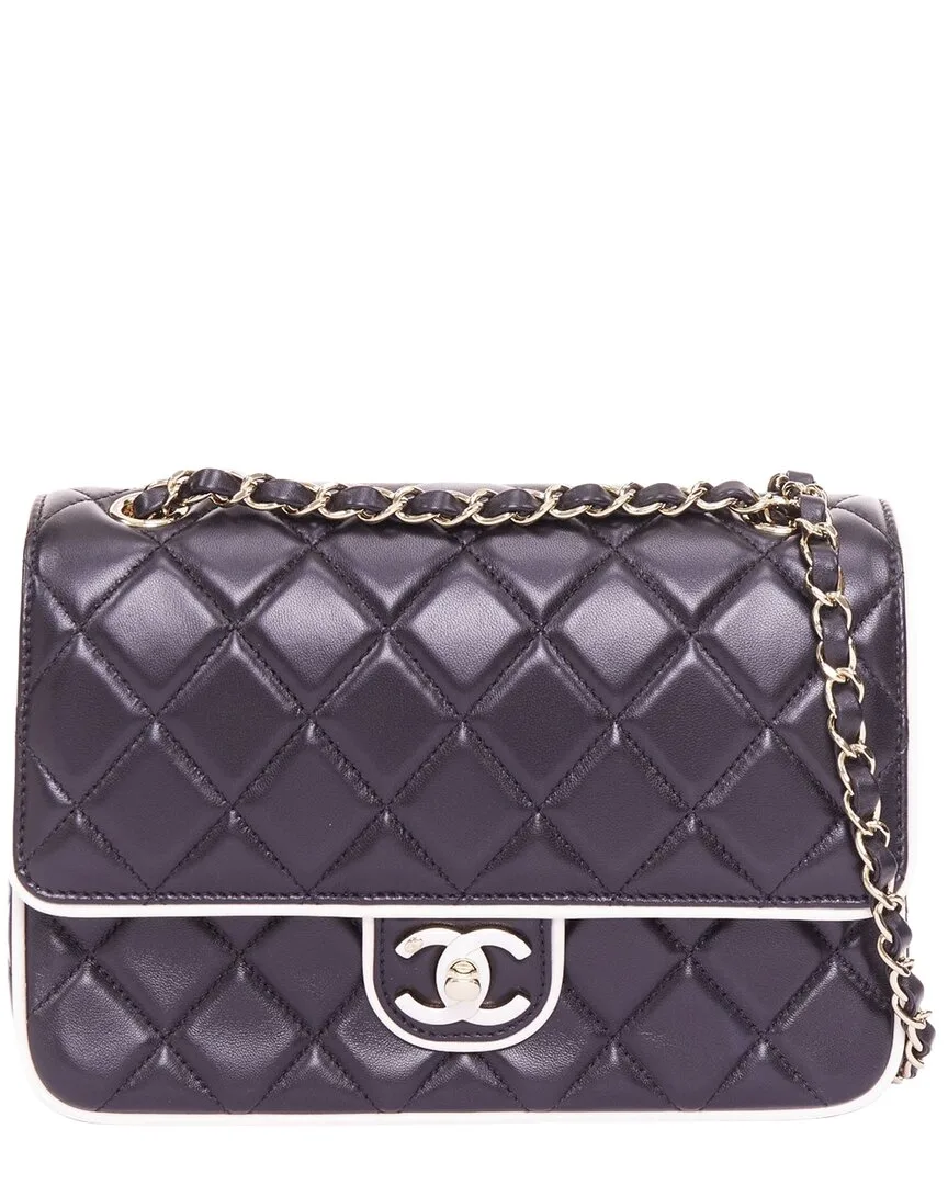 Black Leather 2025 Graphic Frame Mini Bag (authentic Pre-Loved) by CHANEL
