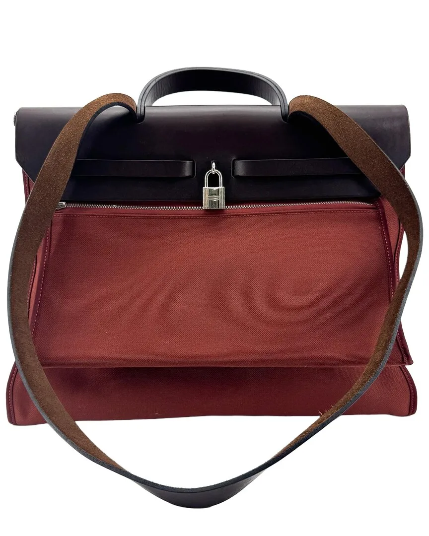 Brown Canvas Herbag 31 Pm (authentic Pre-Loved) by Herms