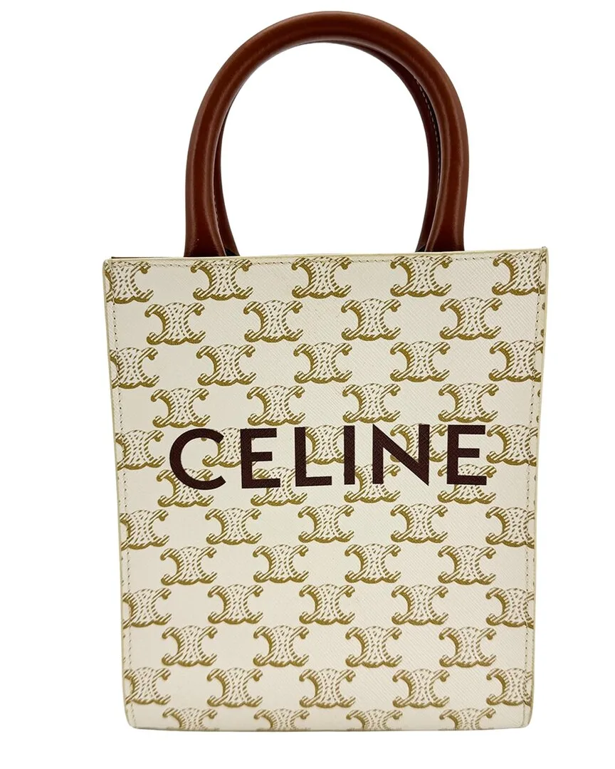 Brown Triomphe Canvas Mini Vertical Cabas Bag (authentic Pre-Loved) by Celine