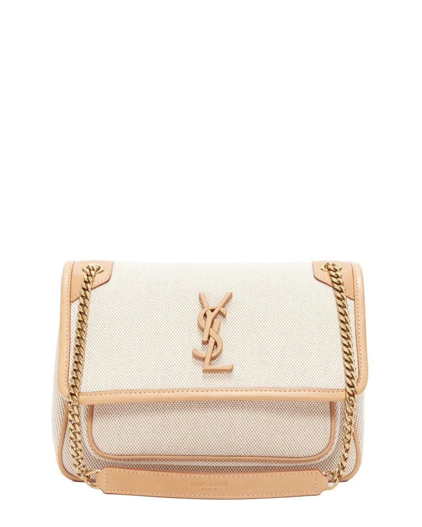 Beige Leather Niki Chain Bag (authentic Pre-Loved) by Saint Laurent