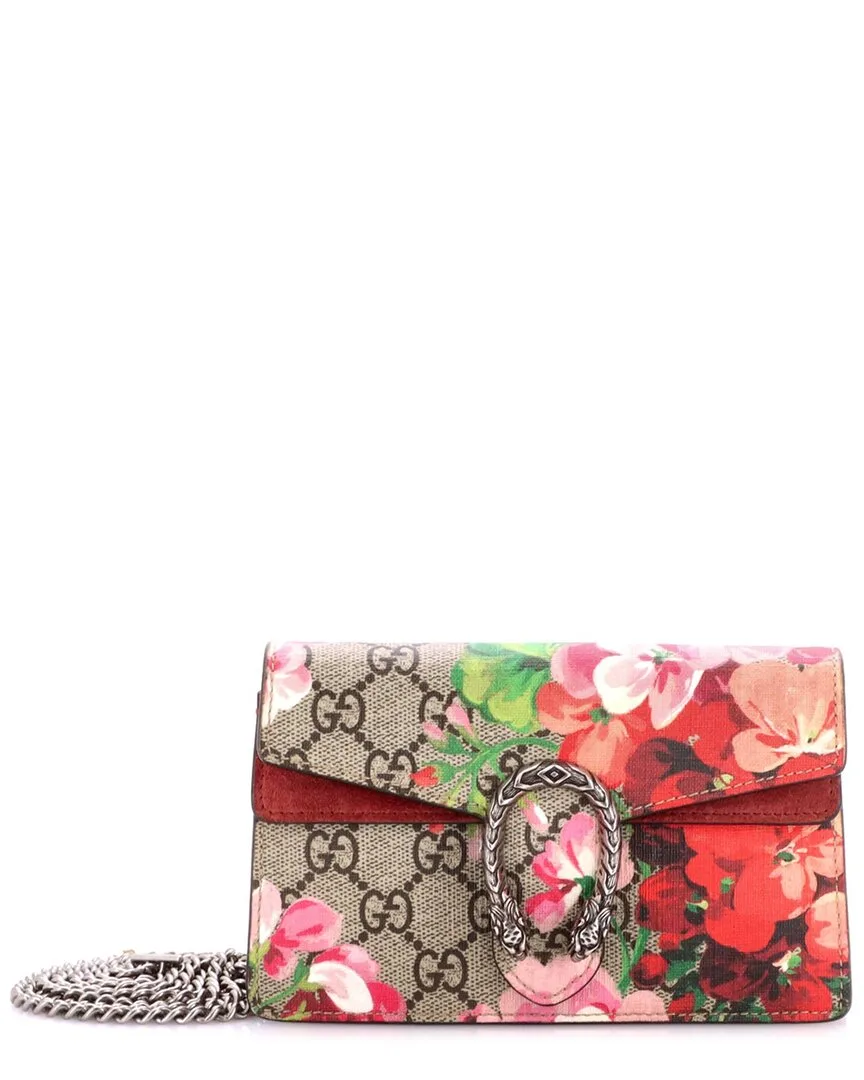 Blooms Print Gg Coated Canvas Dionysus Bag Super Mini (authentic Pre-Loved) by Gucci