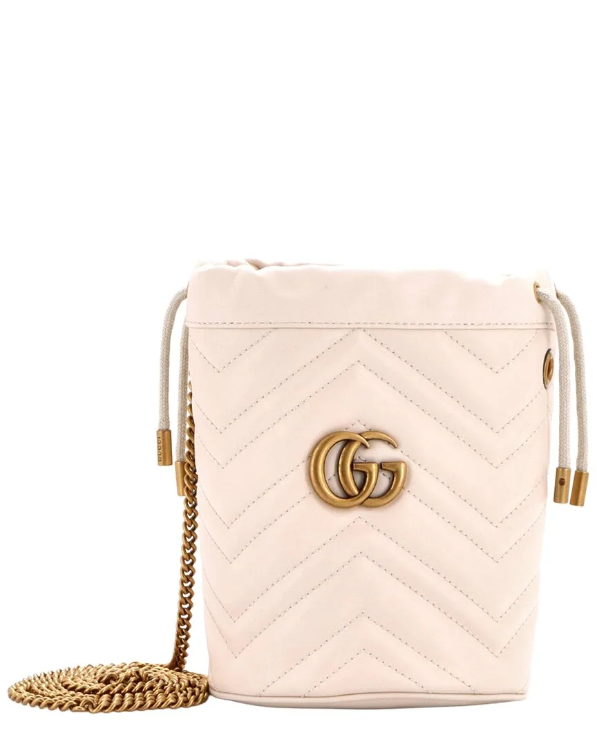 Matelasse Leather Gg Marmont Bucket Bag Mini (authentic Pre-Loved) by Gucci