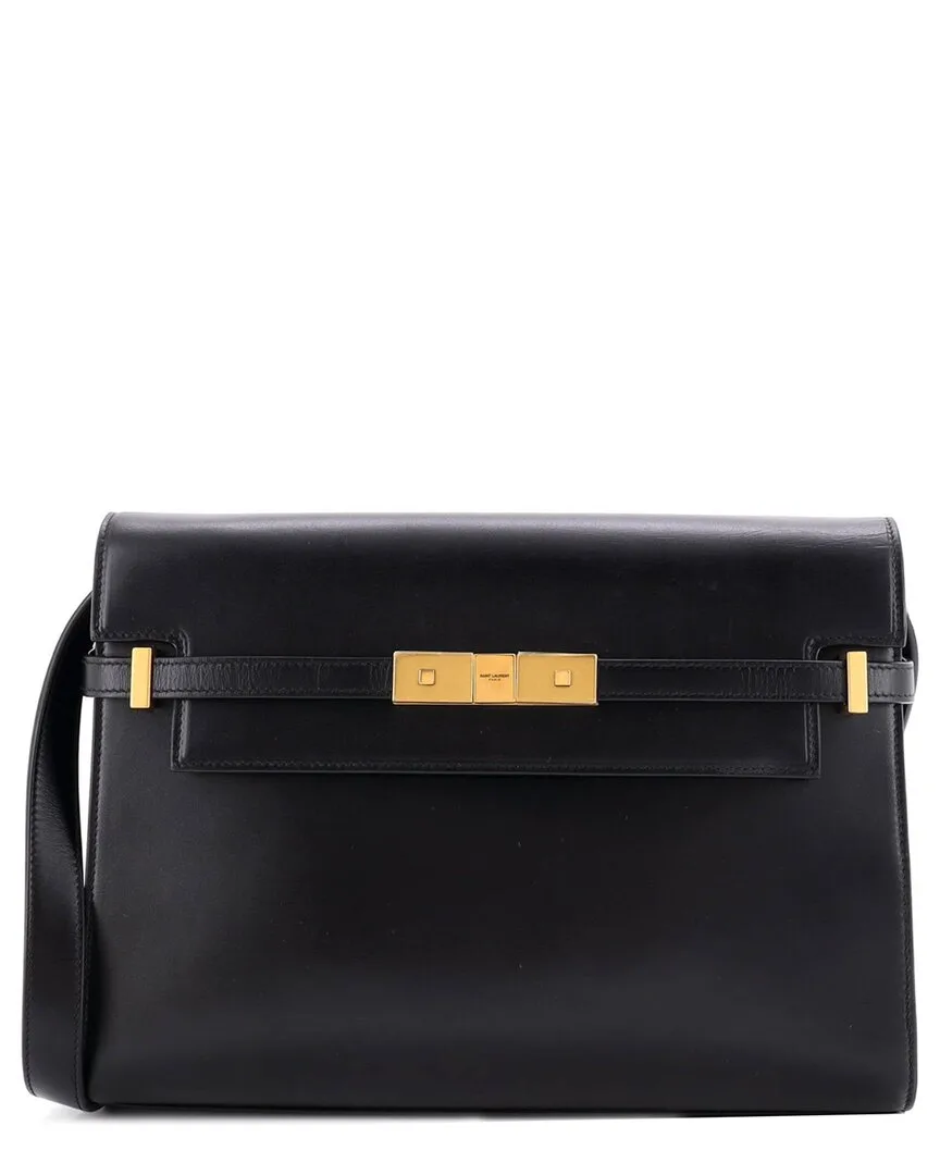 Leather Manhattan Shoulder Bag Medium (authentic Pre-Loved) by Saint Laurent