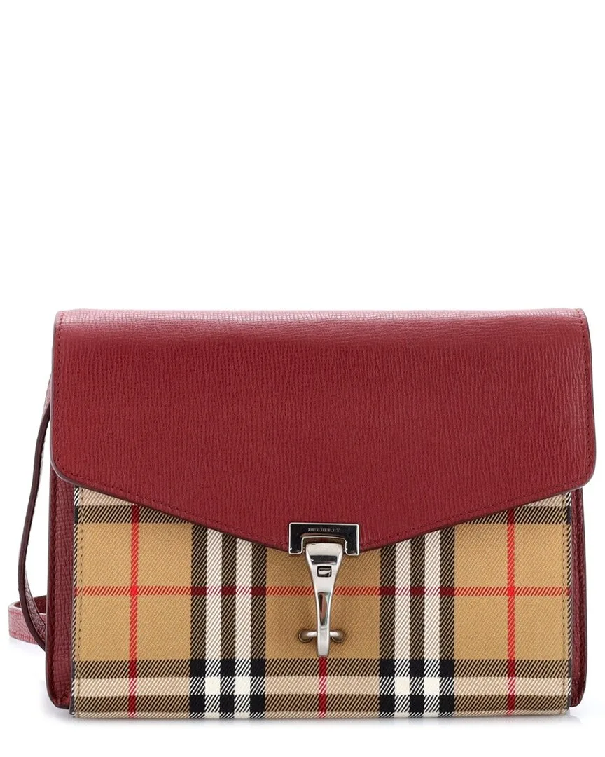Leather & Vintage Check Canvas Macken Crossbody Small (authentic Pre-Loved) by Burberry