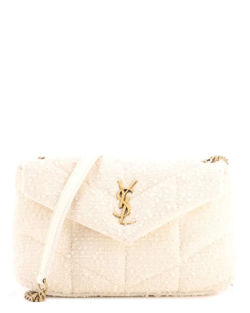 Quilted Tweed Loulou Puffer Shoulder Bag Mini (authentic Pre-Loved) by Saint Laurent