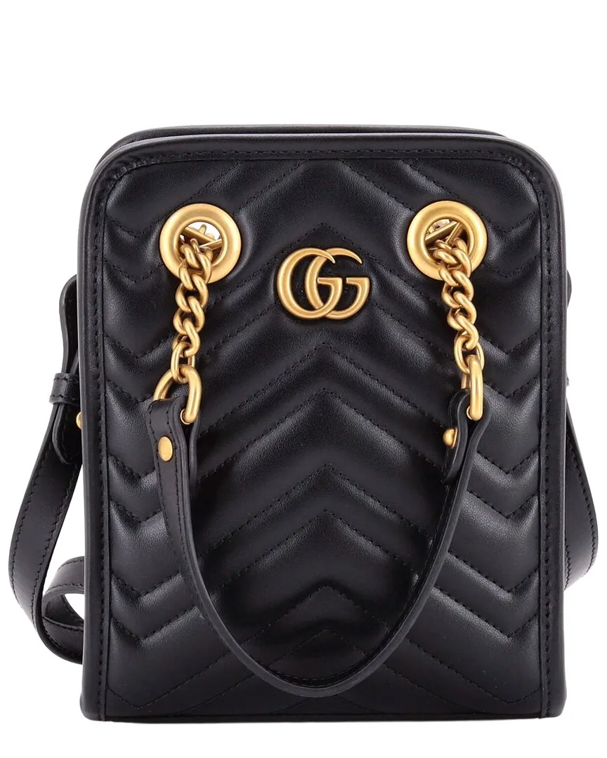 Matelasse Leather GG Marmont Handle Crossbody Mini (authentic Pre-Loved) by Gucci