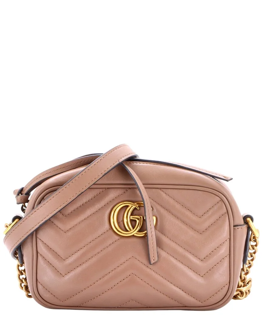 Matelasse Leather Gg Marmont Shoulder Bag Mini (authentic Pre-Loved) by Gucci