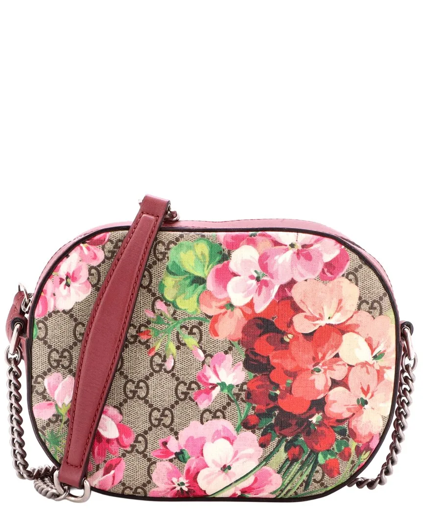 Blooms Print Gg Coated Canvas Chain Crossbody Mini (authentic Pre-Loved) by Gucci