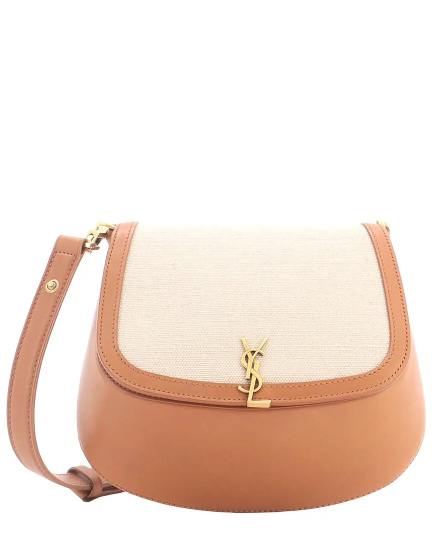 Leather & Canvas Voltaire Top Handle Bag Mini (authentic Pre-Loved) by Saint Laurent