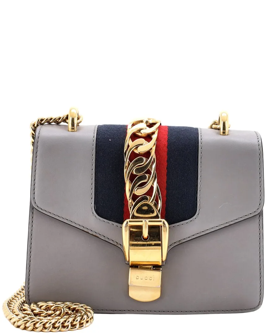 Leather Sylvie Chain Shoulder Bag Mini (authentic Pre-Loved) by Gucci