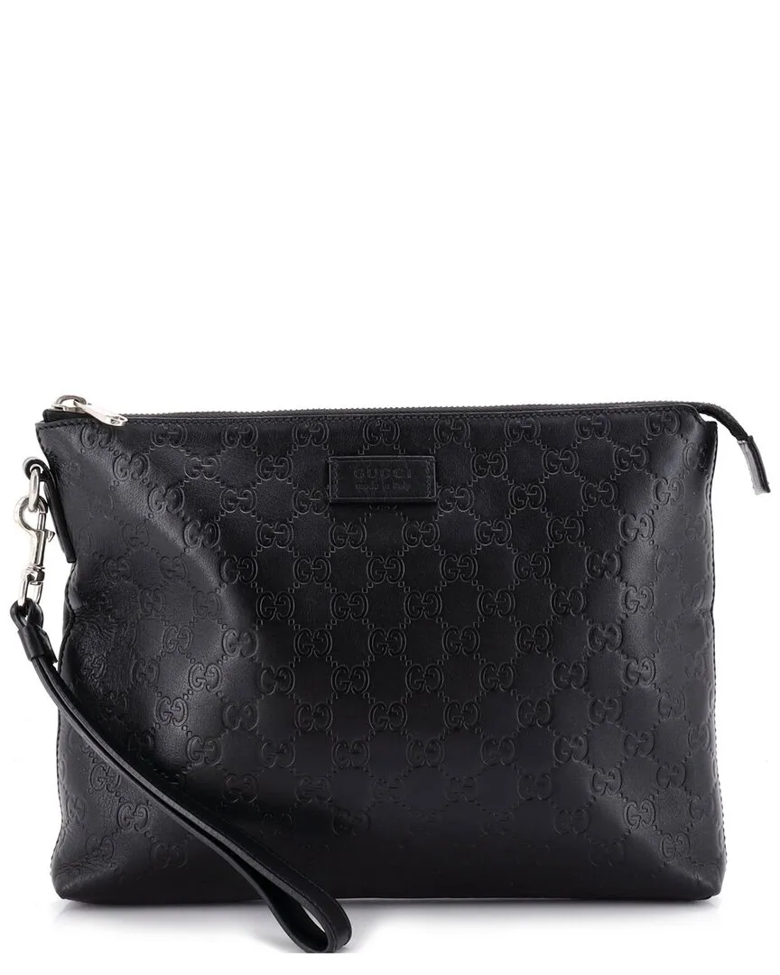 Guccissima Leather Signature Soft Wristlet (authentic Pre-Loved) by Gucci