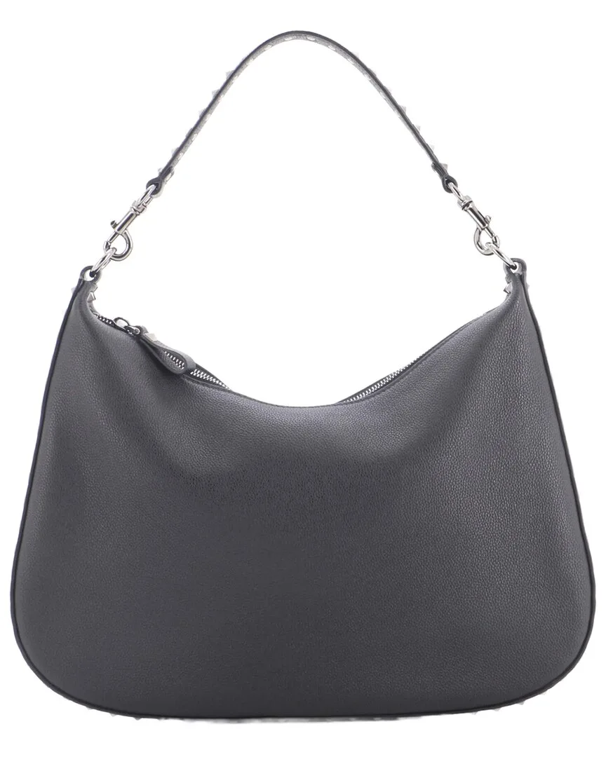 Leather Rockstud Zip Hobo Bag Medium (authentic Pre-Loved) by Valentino