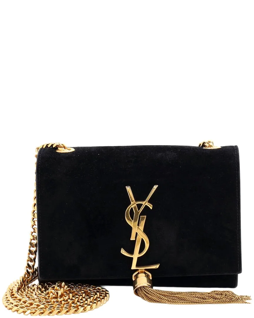 Suede Classic Monogram Tassel Crossbody Small (authentic Pre-Loved) by Saint Laurent