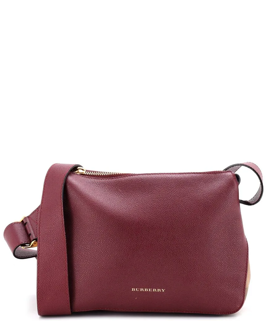Leather & House Check Canvas Helmsley Crossbody Small (authentic Pre-Loved)