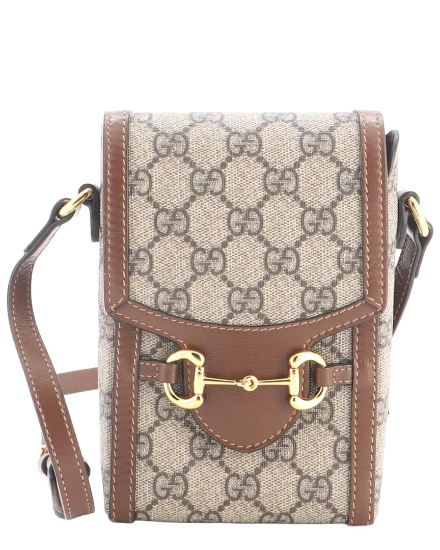GG Coated Canvas & Leather Horsebit 1955 Crossbody Mini (authentic Pre-Loved) by Gucci