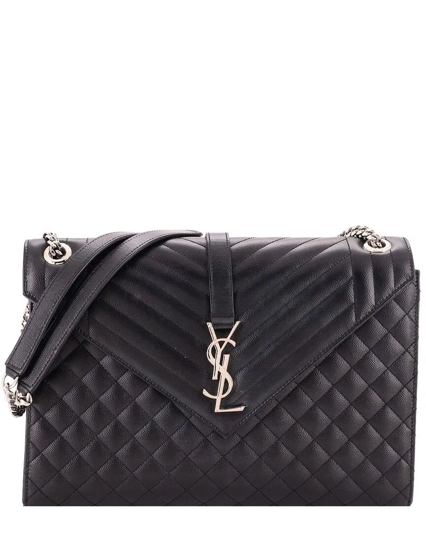 Mixed Matelasse Leather Classic Monogram Envelope Satchel Large (authentic Pre-Loved) by Saint Laurent