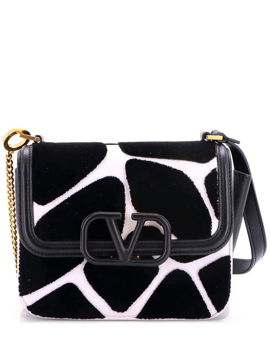 Printed Textile & Leather Vsling Shoulder Bag Small (authentic Pre-Loved) by Valentino