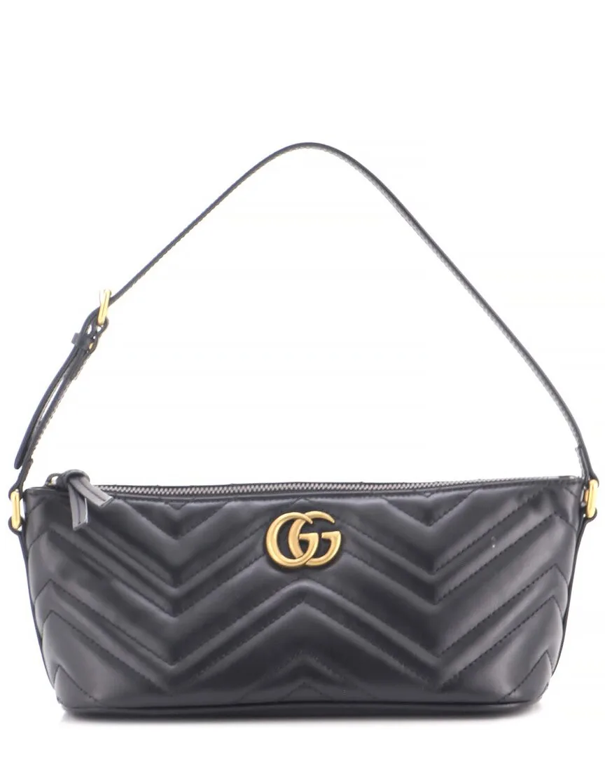 Matelasse Leather Gg Marmont Pochette Shoulder Bag Small (authentic Pre-Loved) by Gucci