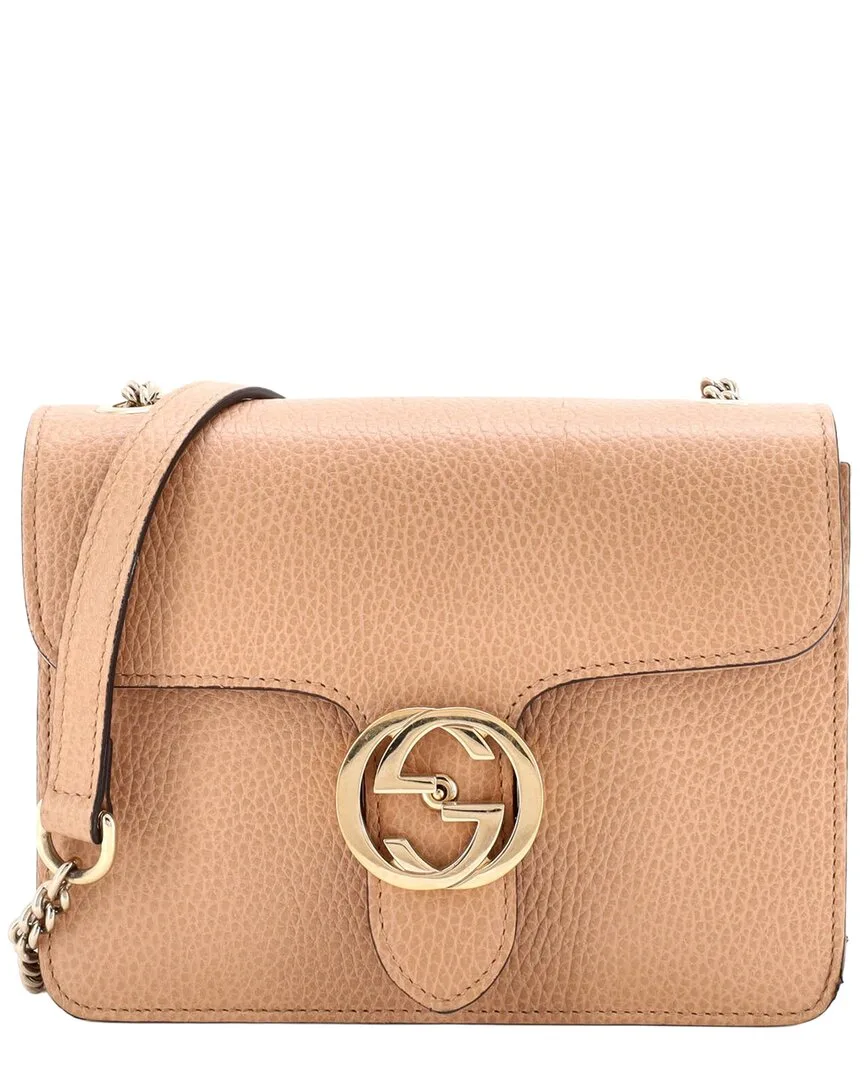 Leather Interlocking Shoulder Bag Small (authentic Pre-Loved) by Gucci