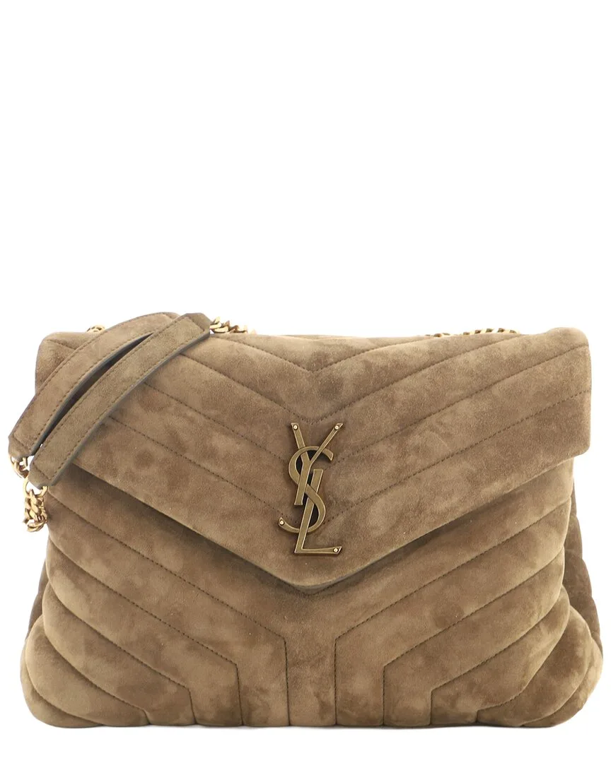 Matelasse Chevron Suede Loulou Shoulder Bag Medium (authentic Pre-Loved) by Saint Laurent