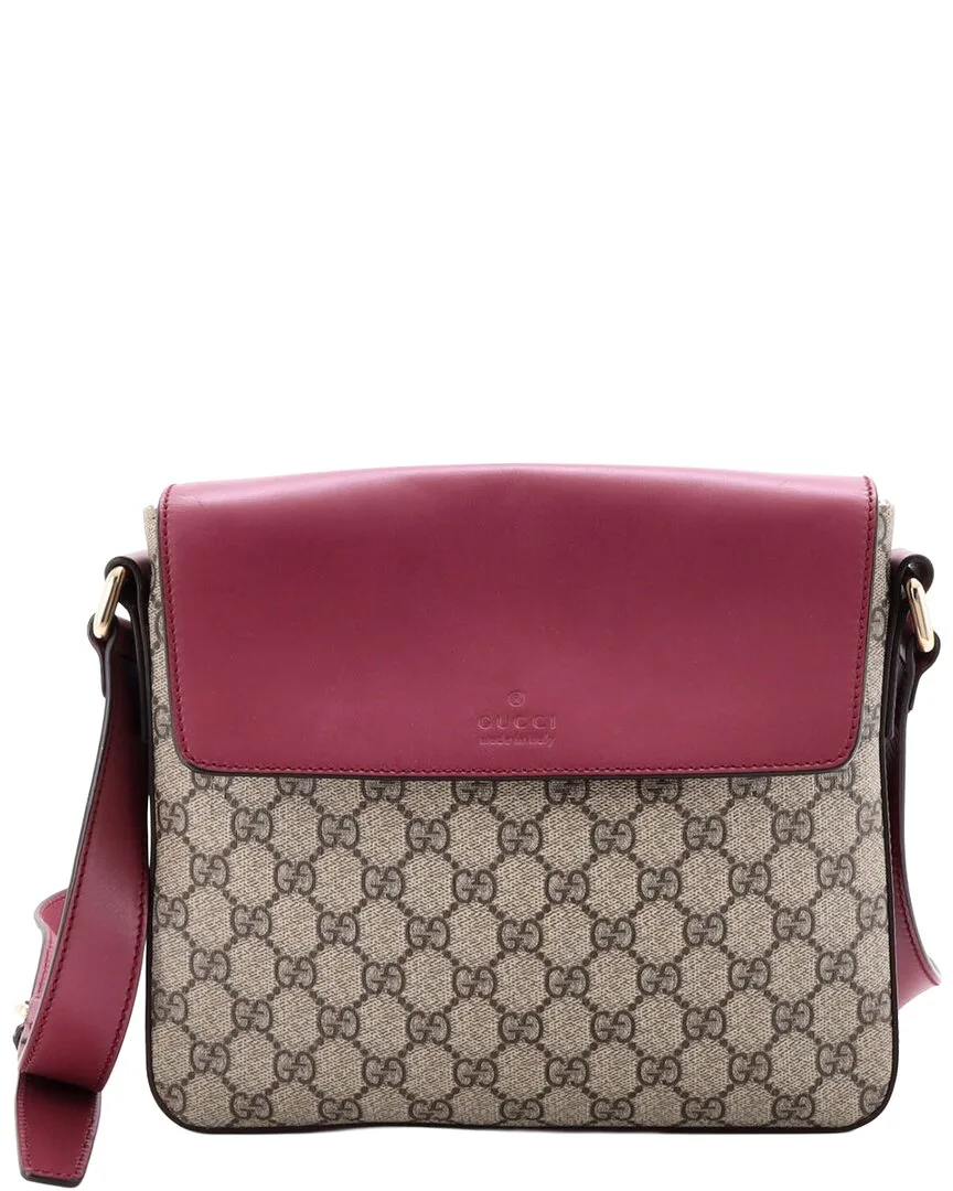 Gg Coated Canvas & Leather Flap Messenger Bag Medium (authentic Pre-Loved) by Gucci