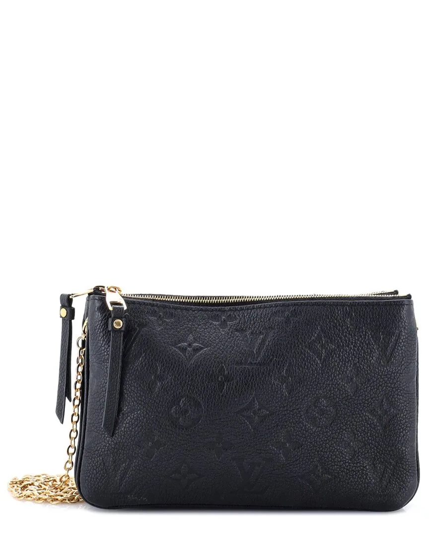 Black Monogram Empreinte Leather Double Zip Pochette (authentic Pre-Loved) by Louis Vuitton
