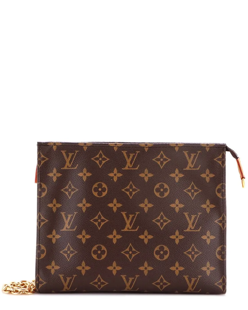 Brown Monogram Canvas Toiletry Pouch on Chain (authentic Pre-Loved) by Louis Vuitton