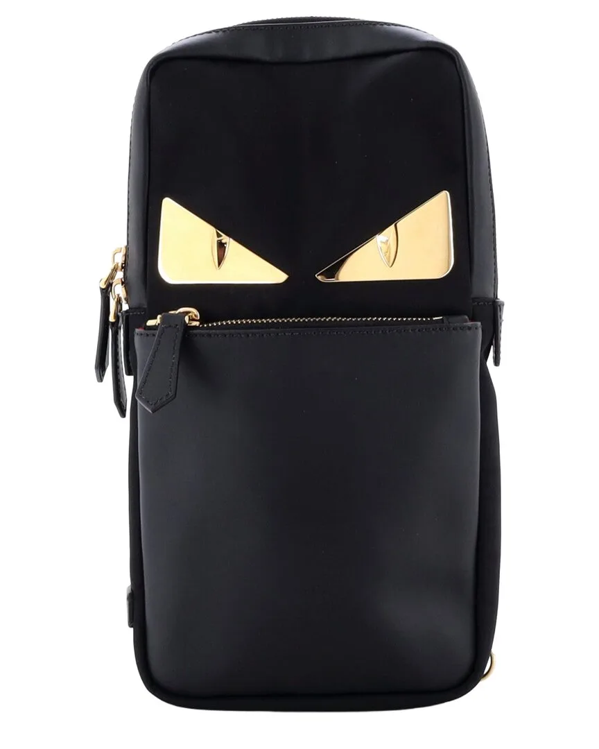 Nylon & Leather Monster Sling Bag Medium (authentic Pre-Loved) by FENDI