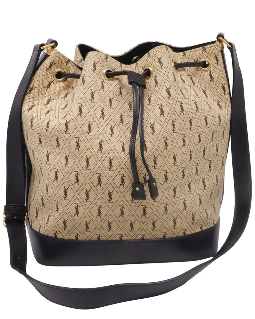 Camel Nylon Canvas Monogram Bucket Bag (authentic Pre-Loved) by Saint Laurent