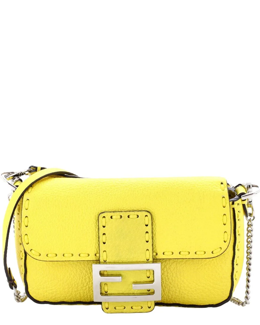Leather Selleria Baguette Nm Bag Mini (authentic Pre-Loved) by FENDI