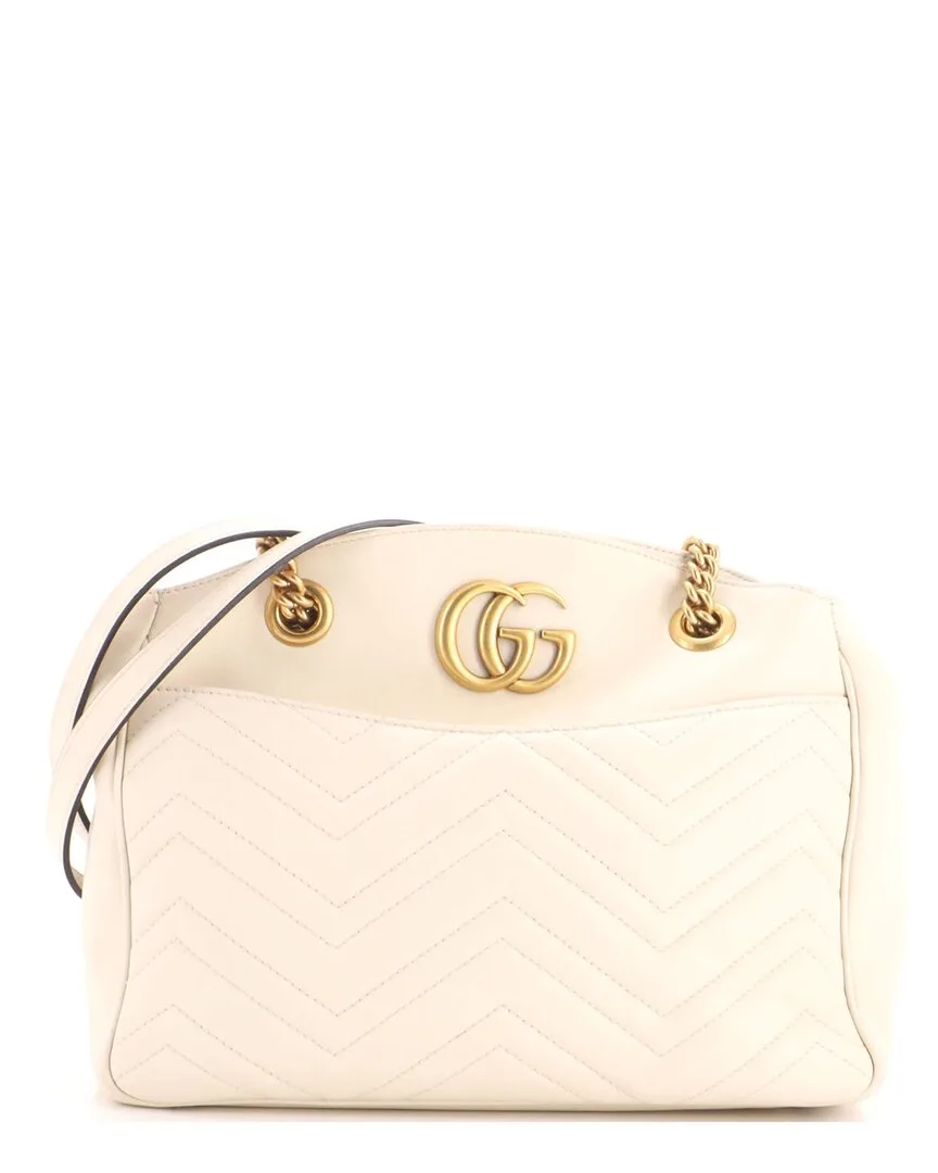 Matelasse Leather Gg Marmont Chain Tote Medium (authentic Pre-Loved) by Gucci