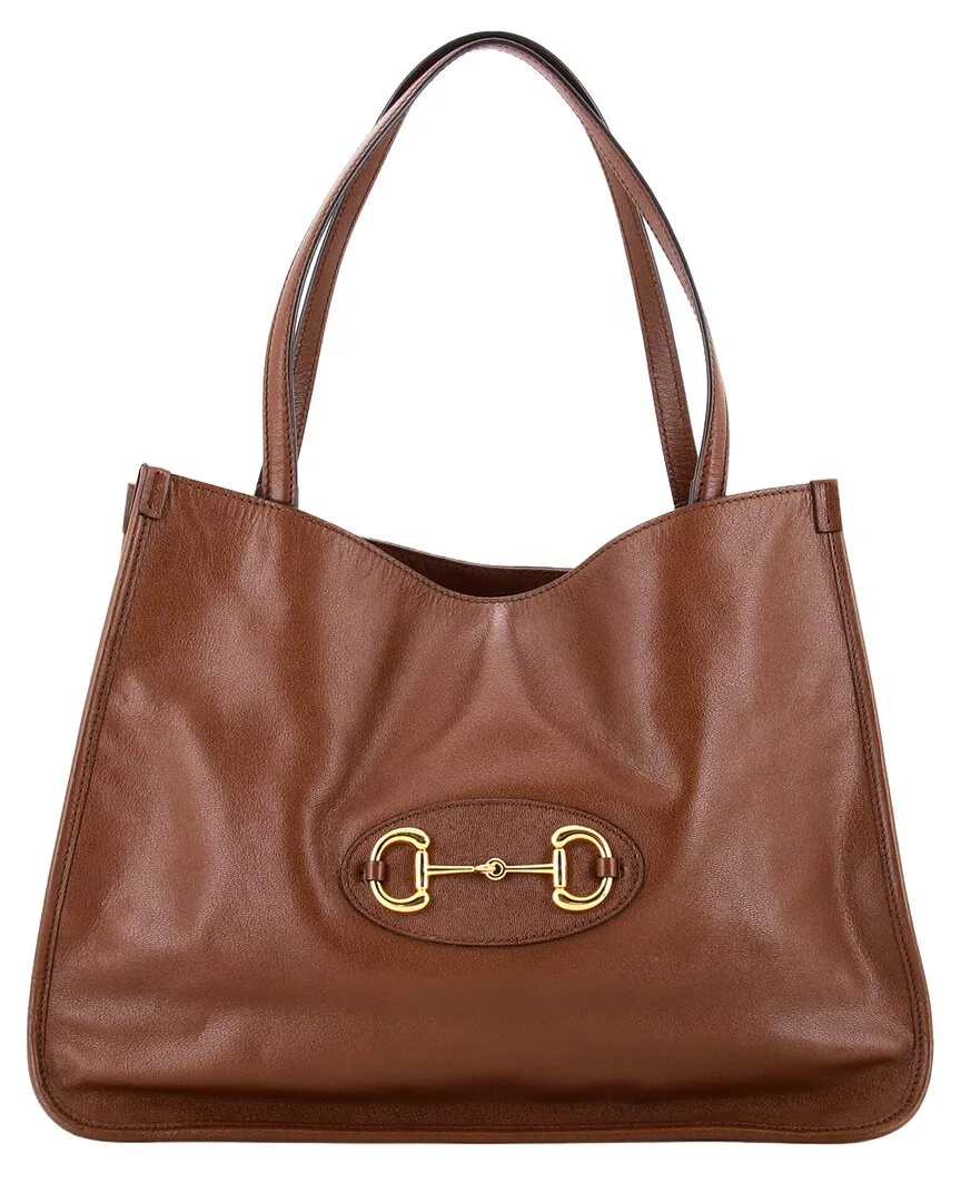 Brown Leather Horsebit 1955 Tote Medium (authentic Pre-Loved) by Gucci