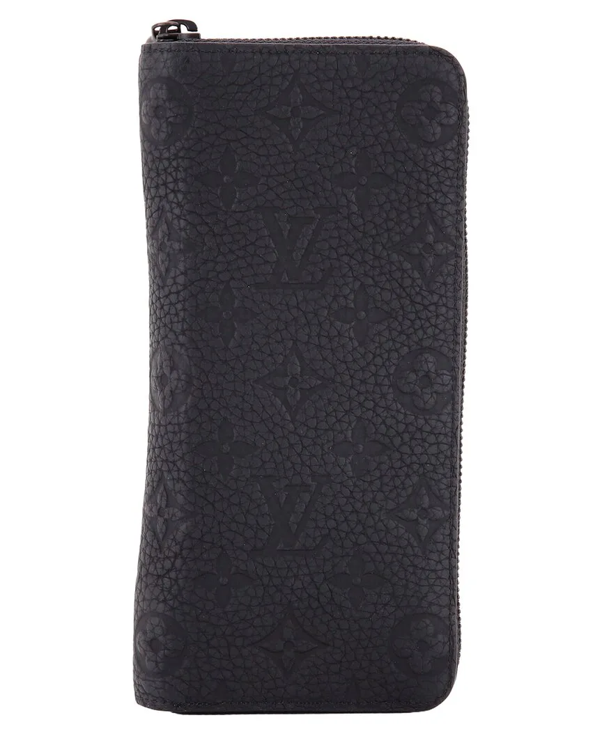 Black Monogram Taurillon Leather Zippy Wallet Vertical (authentic Pre-Loved) by Louis Vuitton