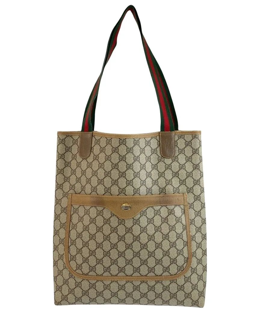 Beige GG Supreme Canvas Shelley Line Tote (authentic Pre-Loved)