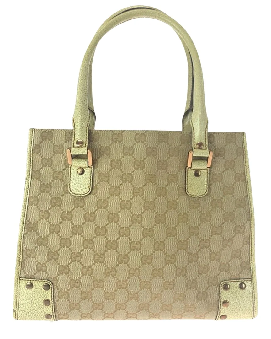 Beige GG Canvas Studded Tote (authentic Pre-Loved) by Gucci