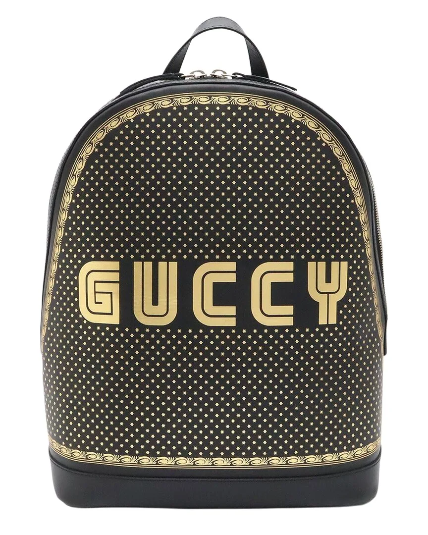 Black Leather Guccy Backpack (authentic Pre-Loved) by Gucci