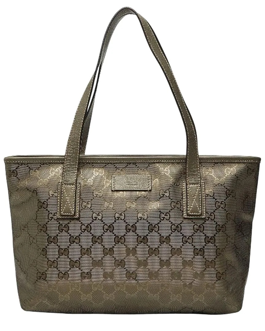 Gold Gg Imprime Tote (authentic Pre-Loved) by Gucci